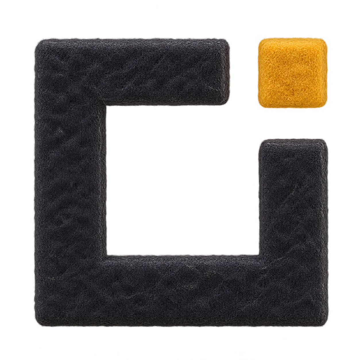 The Harbour mark made from dark and yellow felt